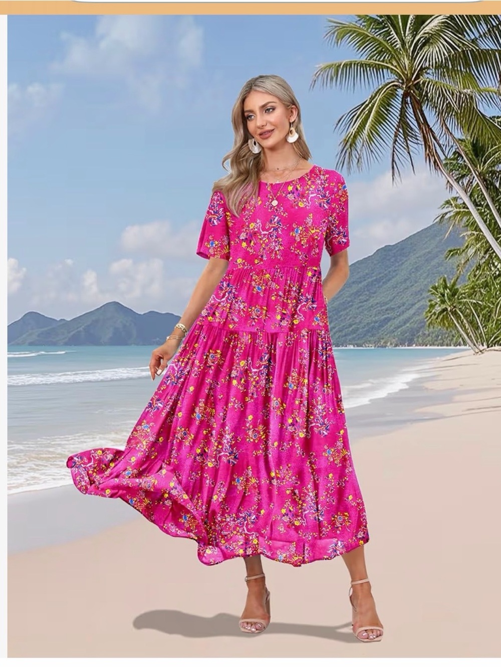 NWT Yesno Casual Loose Bohemian Floral Dress!